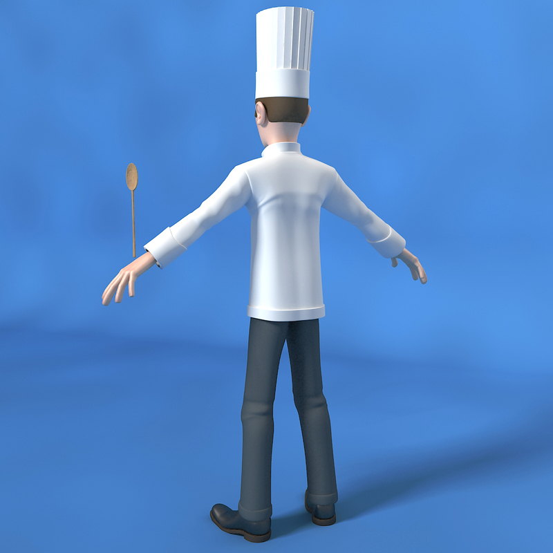 3d model of cartoon chef