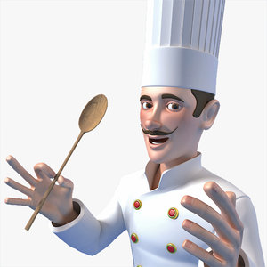 3d model of cartoon chef