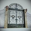 3d old ornamental gate metal fence