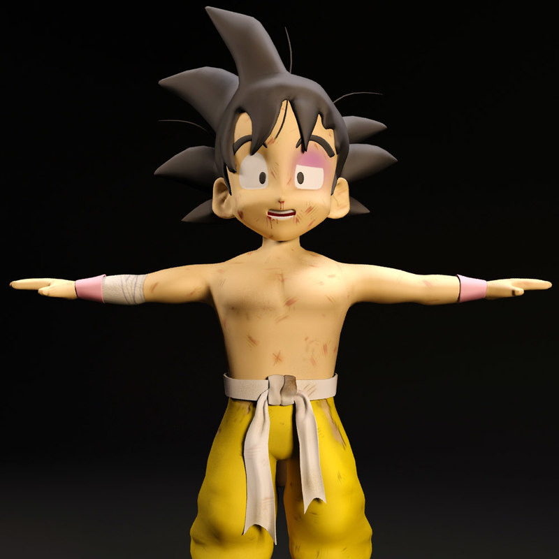 goku cartoon 3d obj