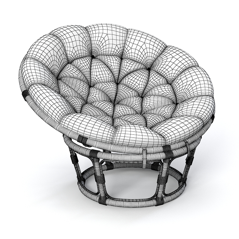 3dsmax papasan rattan chair