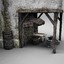 fantasy old blacksmith house obj