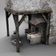 fantasy old blacksmith house obj