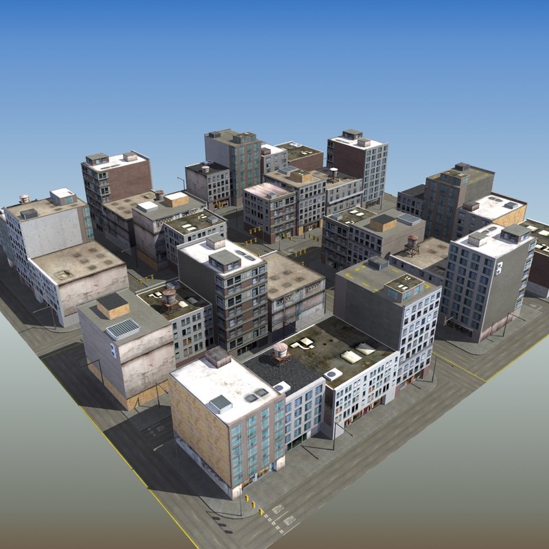 commercial-city-block-3d-model