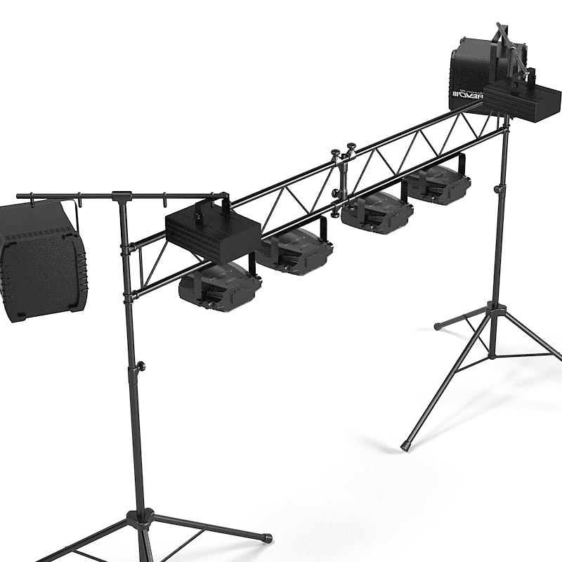 3d model of dj lighting package