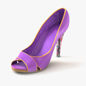 shoes purple fashion open obj