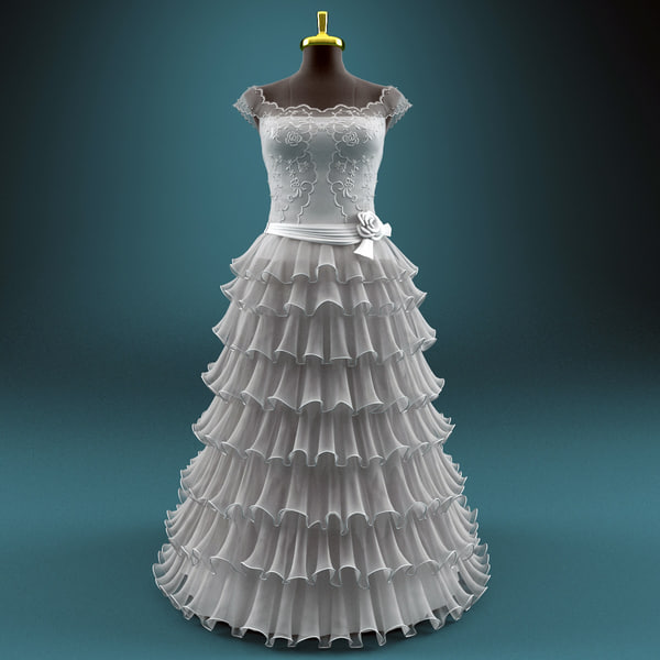 3d wedding dress model