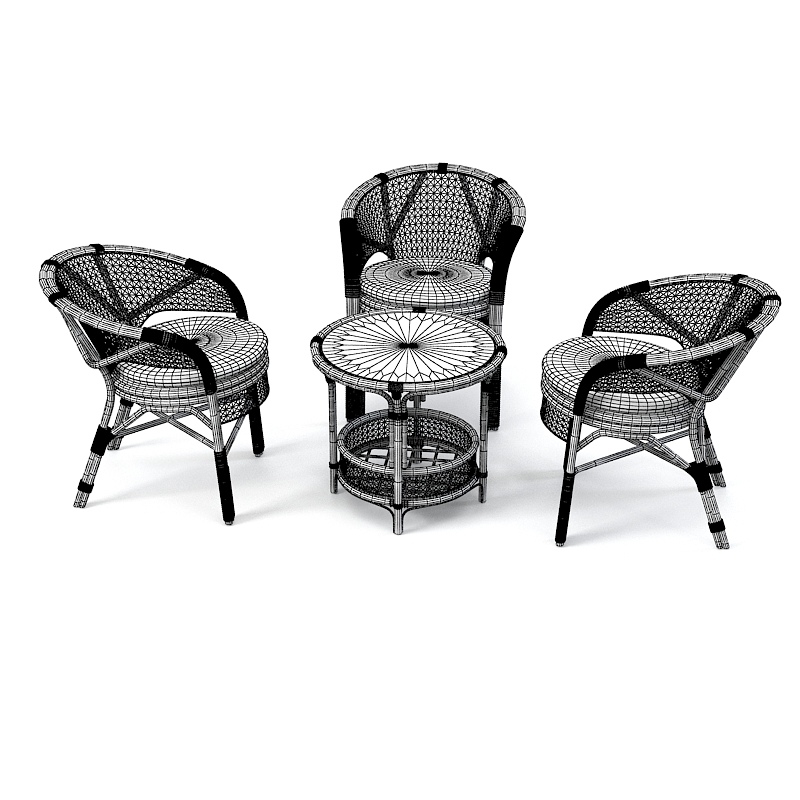x wicker garden furniture set