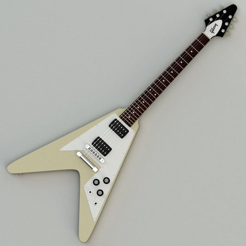 3d model gibson flying v electric guitar