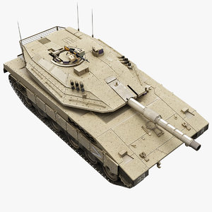 3d model of tank merkava mk4