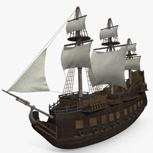 3d model of old medieval ship