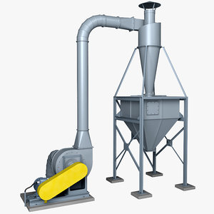 3d model industrial cyclone dust collector