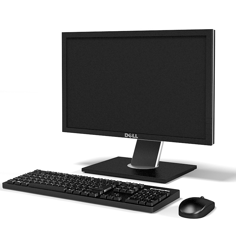 dell lcd monitor keyboard 3d model