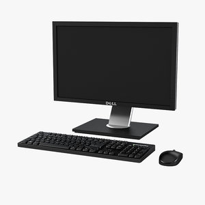 dell lcd monitor keyboard 3d model