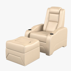 hts elite armchair ottoman 3d model