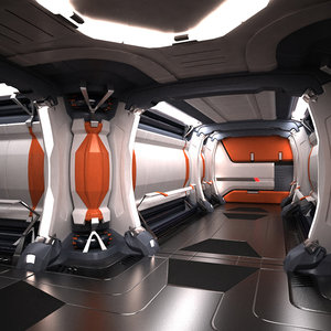 sci fi spaceship corridor 3d max