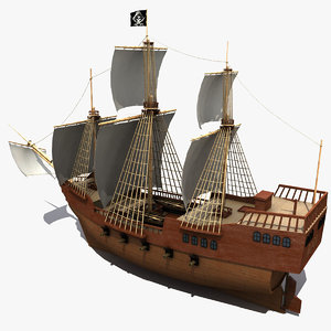 ship pirate 3d obj