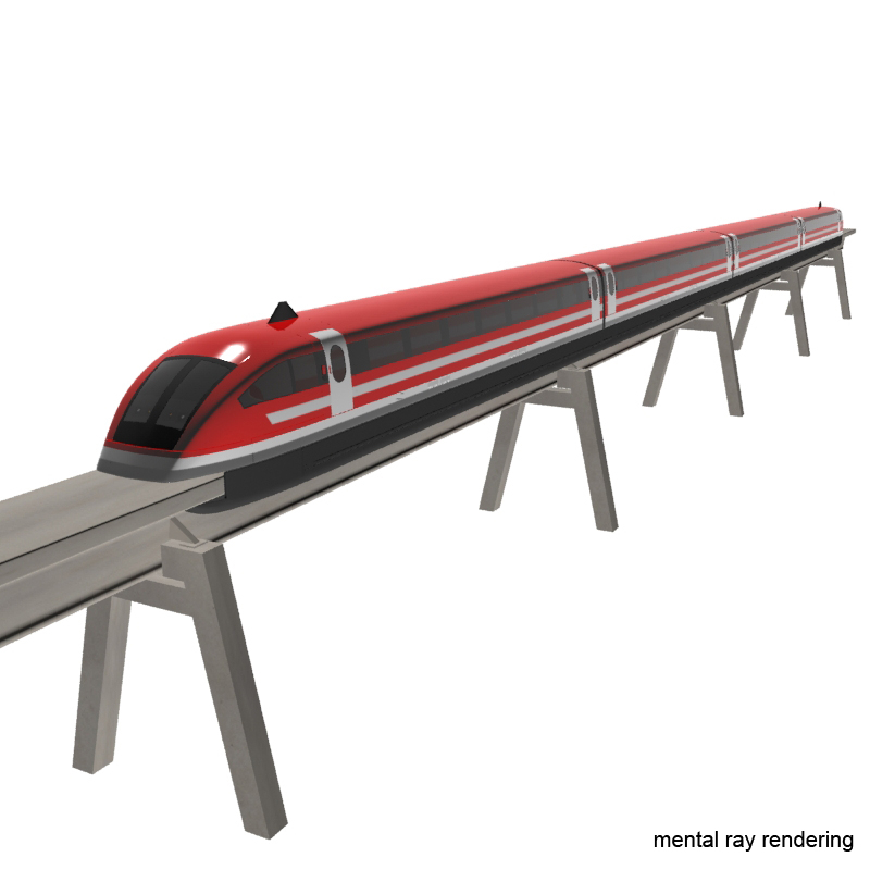 maglev train 3d max