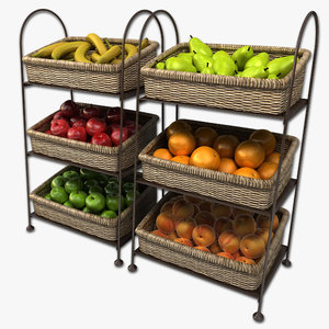 fruit basket 3d model