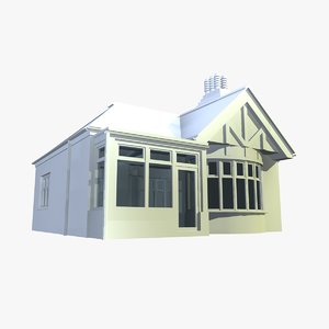 3d british detached houses unit model
