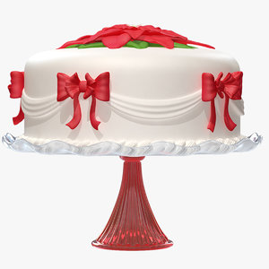 3d decorated holiday cake model