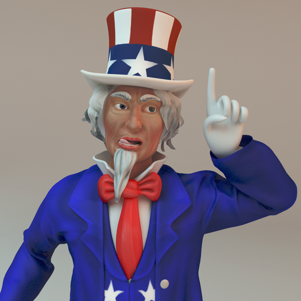 rigged character uncle sam 3d max