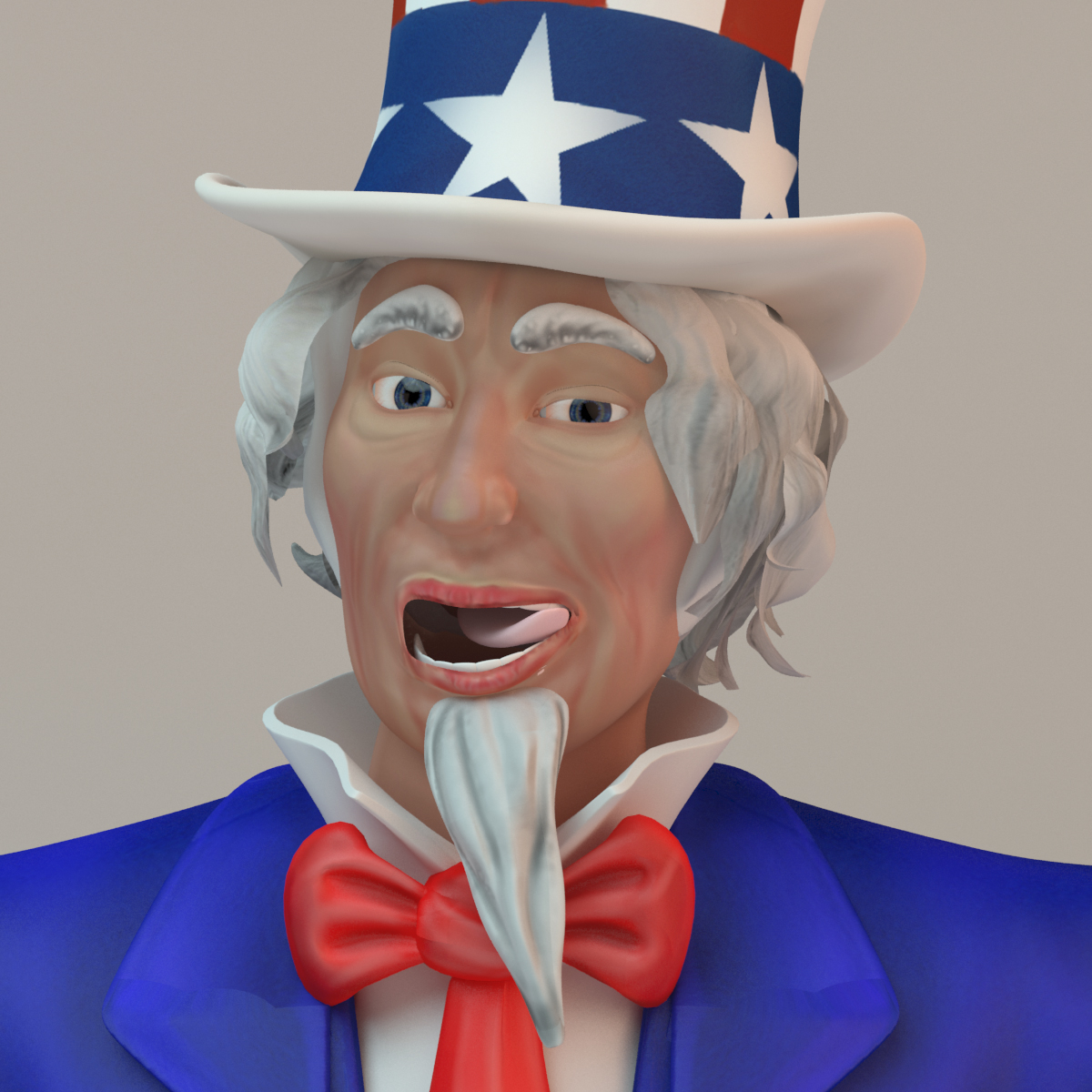 rigged character uncle sam 3d max
