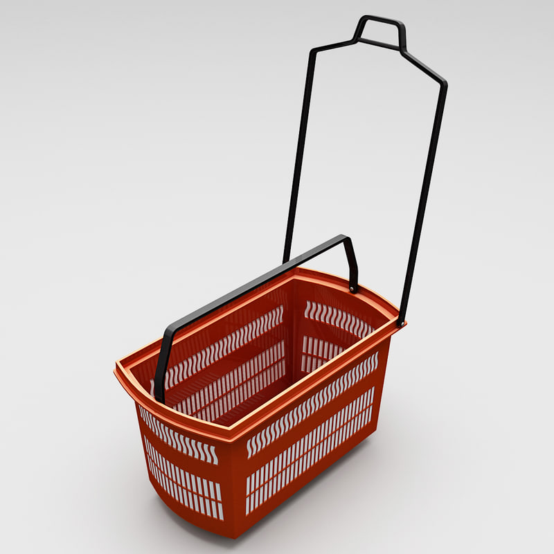 3d model supermarket shopping basket v2