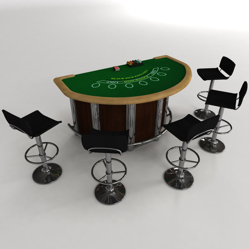 table blackjack vector table model 3d blackjack