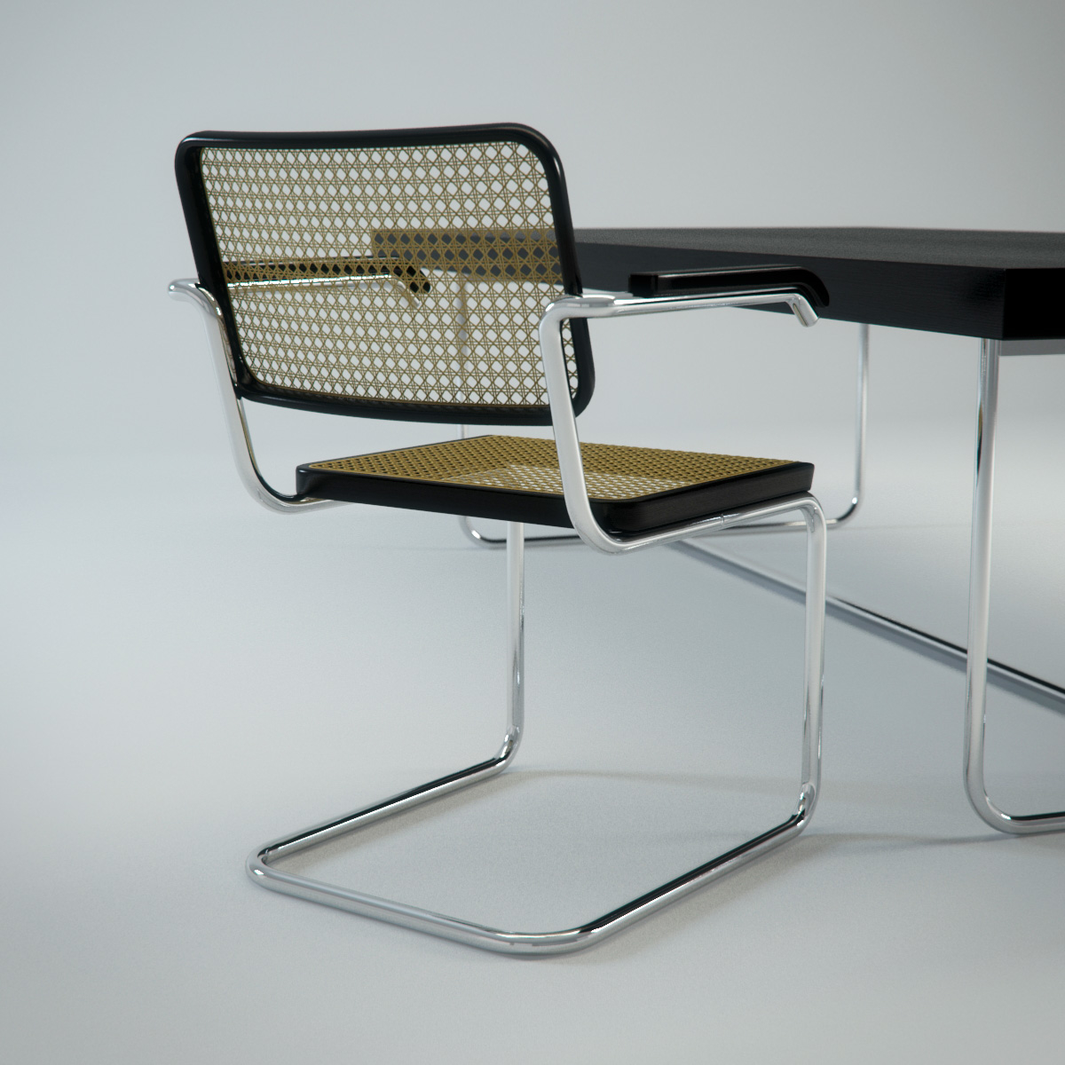 3d photorealistic cesca chair table