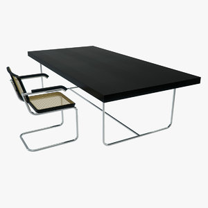 3d photorealistic cesca chair table