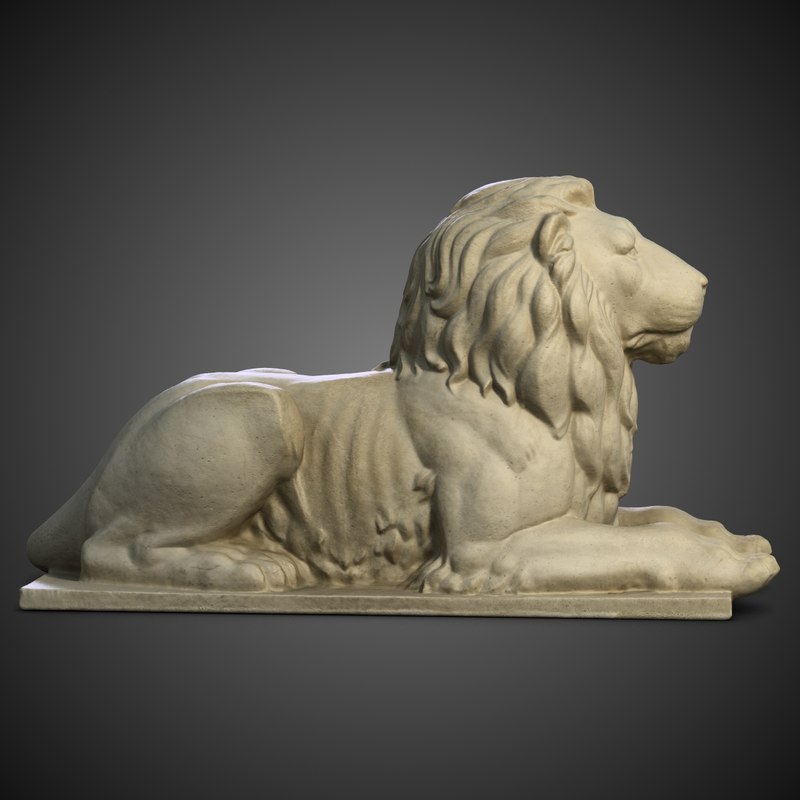 3ds max stone lion sculpture 2