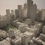 3d model of city downtown skyscrapers