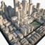 3d model of city downtown skyscrapers