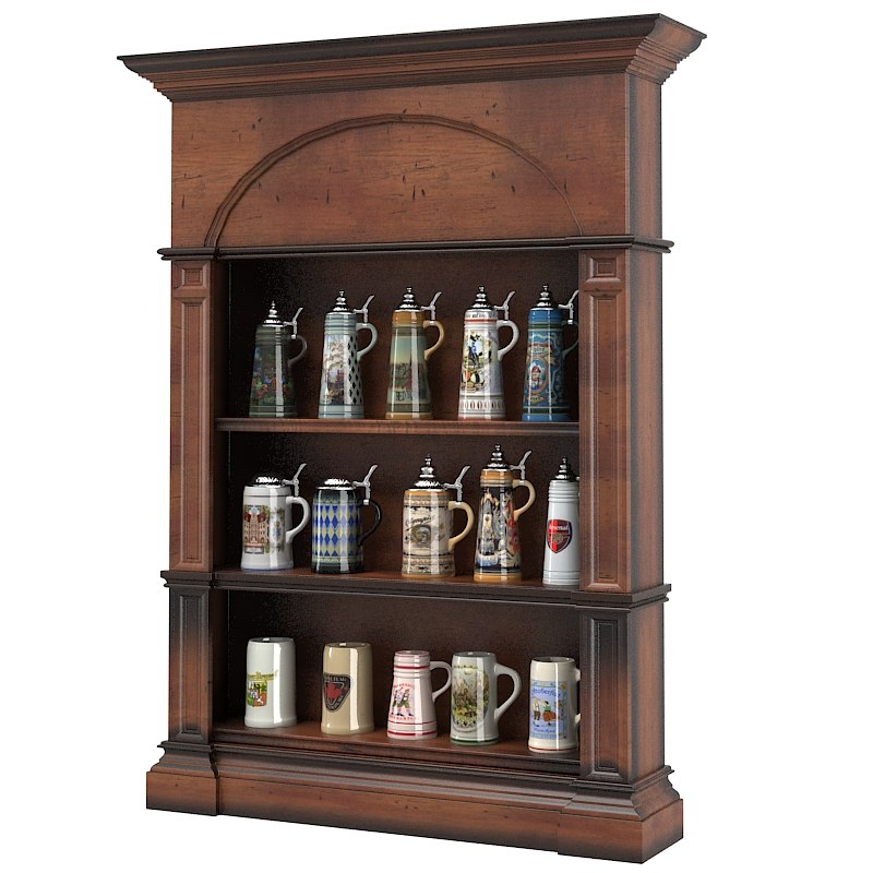 3d Beer Stein Display Cabinet Model