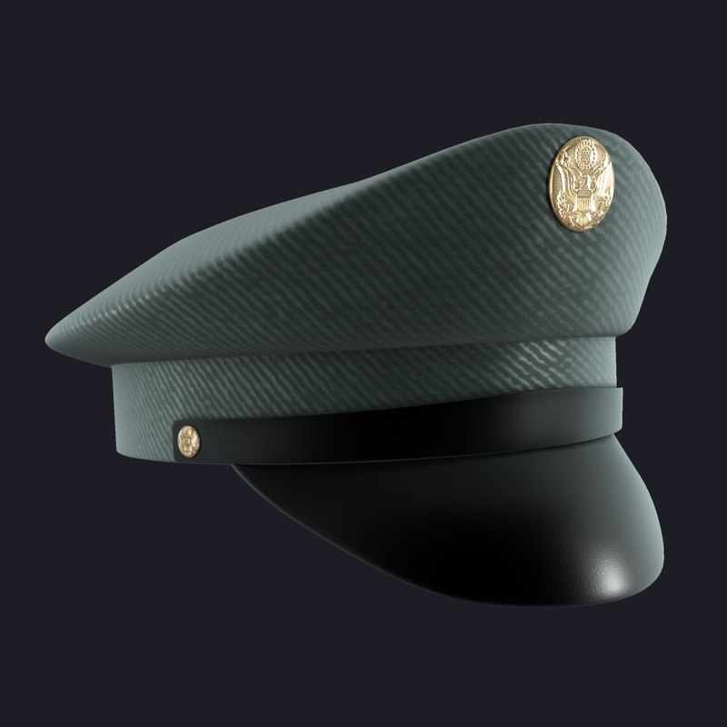 3d model military cap hat