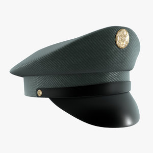 3d model military cap hat