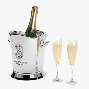 champagne set 3d model