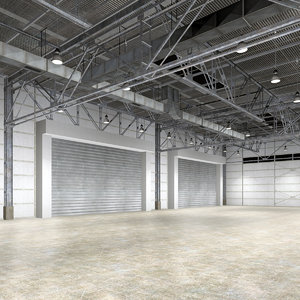 warehouse interior obj