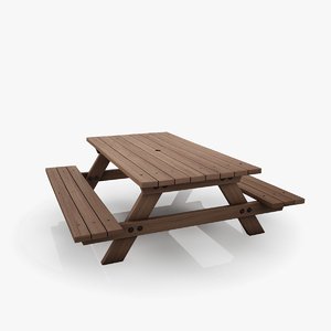 picnic table 3d max