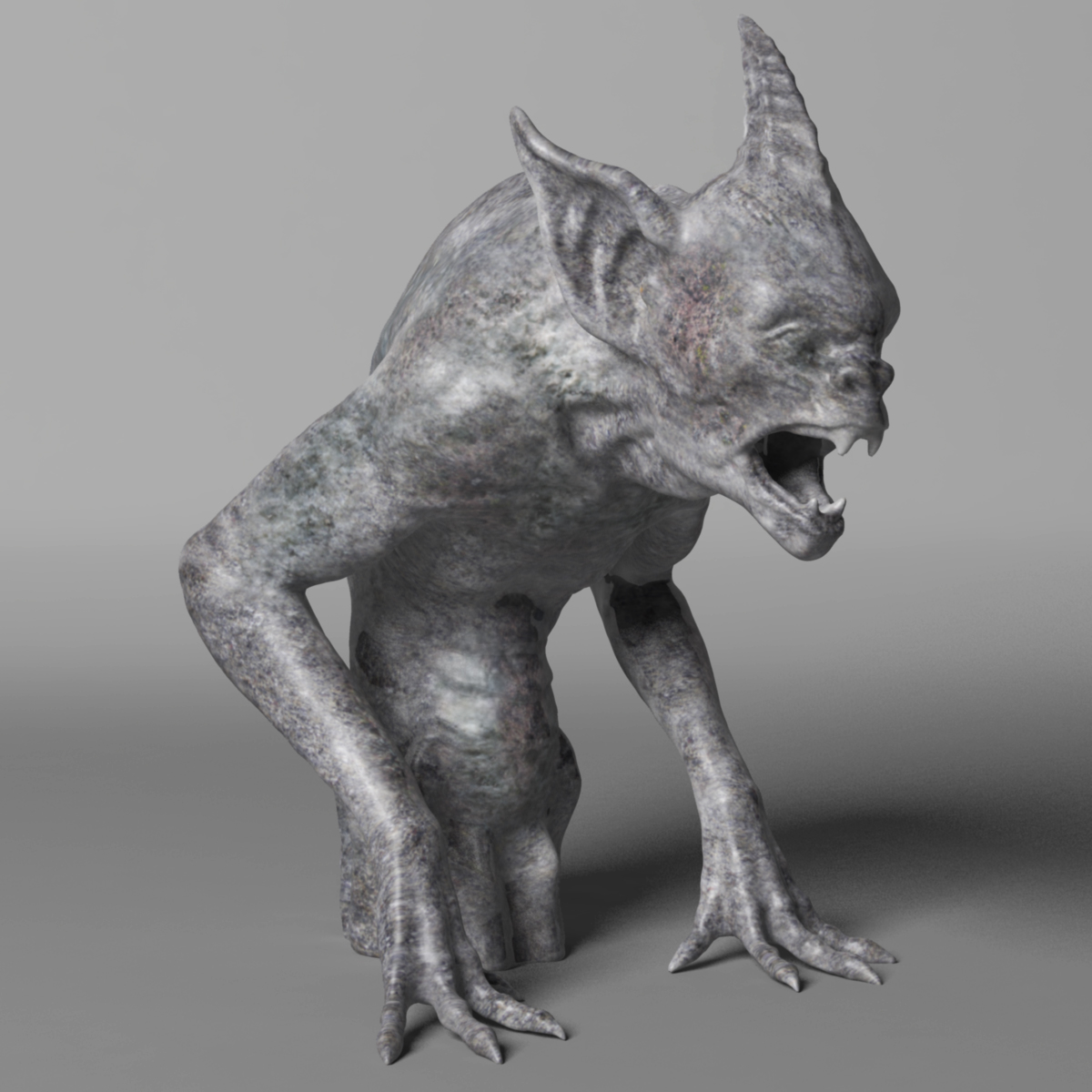 石头怪兽雕像3d模型