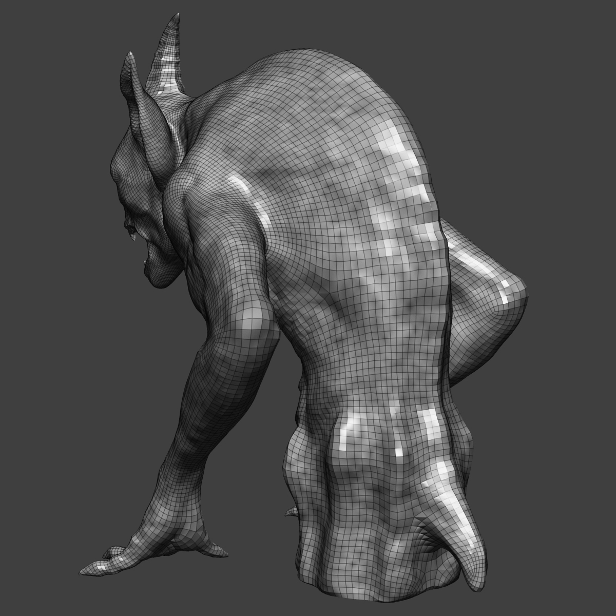 石头怪兽雕像3d模型