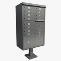 street mailbox cluster 3d model