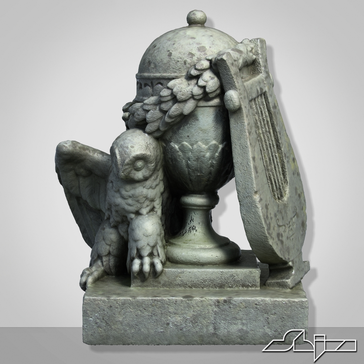 owl headstone 3d max