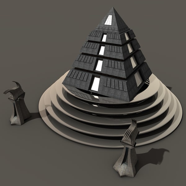 futuristic pyramid 3d model