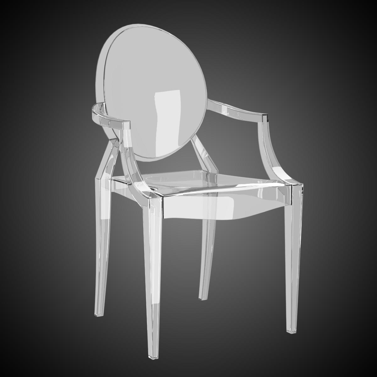 louis ghost chair 3d model