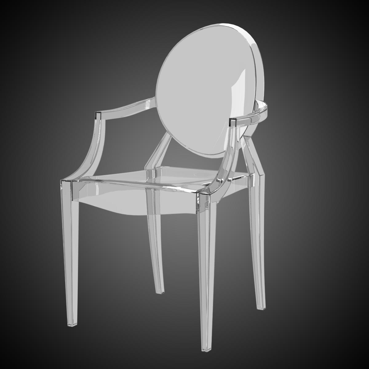 louis ghost chair 3d model