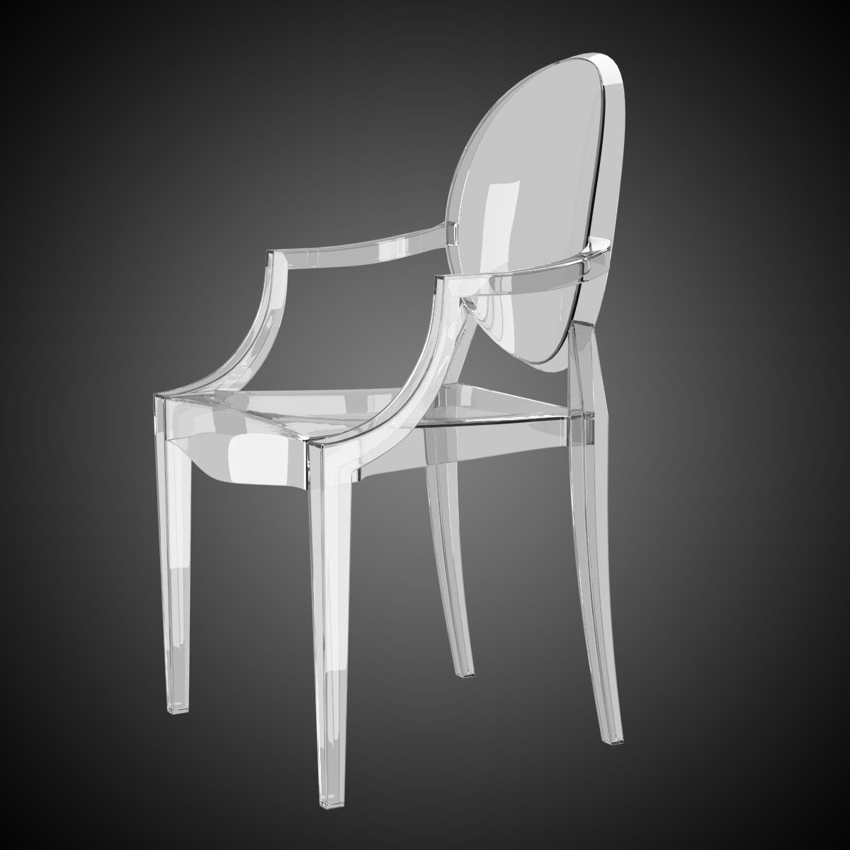 louis ghost chair 3d model