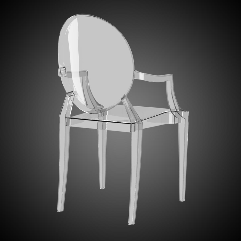 louis ghost chair 3d model