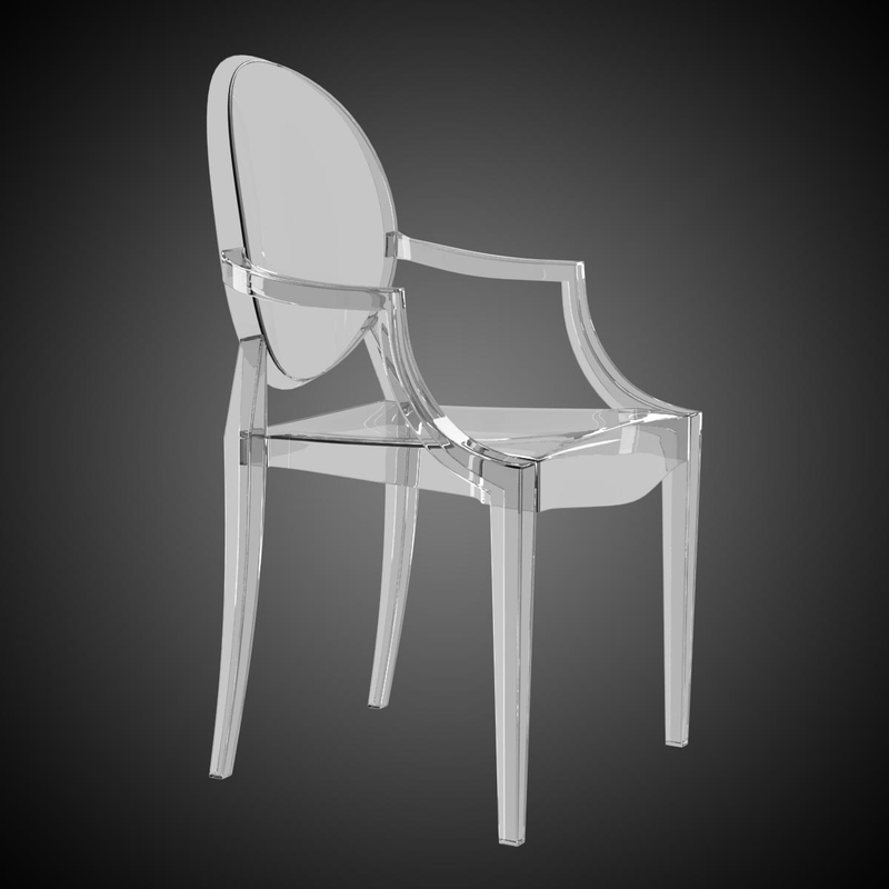 louis ghost chair 3d model